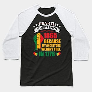 Juneteenth June 1865 Black History Afro Baseball T-Shirt